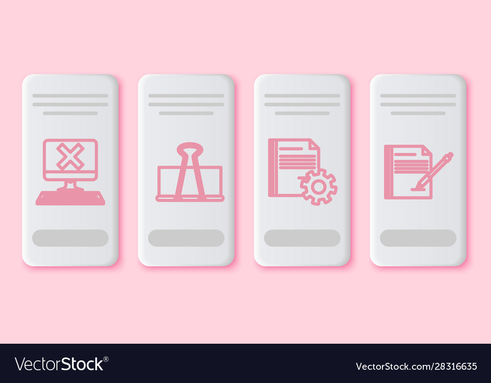 Set line computer with keyboard and x mark binder vector image Set line computer with keyboard and x mark binder