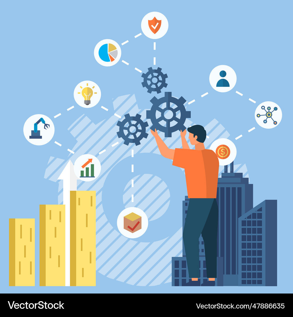 Smart industrial revolution automation robot Vector Image