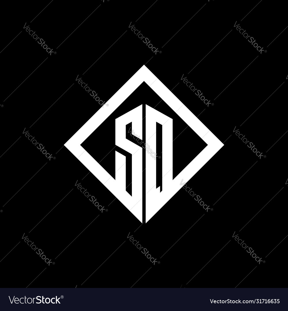 Sq logo monogram with square rotate style design
