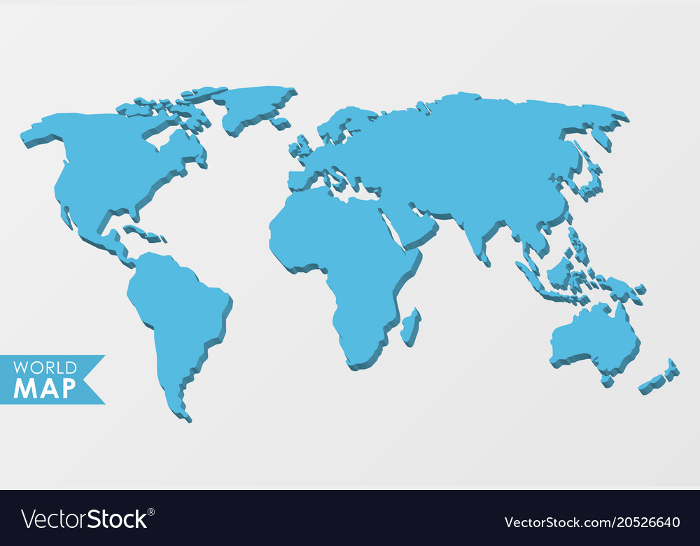 3d World Map Royalty Free Vector Image VectorStock