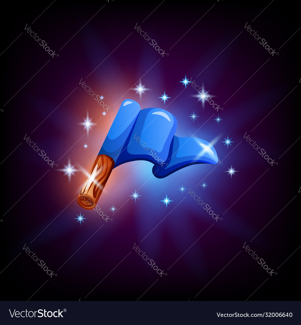 Blue flag on pole gui element for game or mobile Vector Image Blue flag on pole gui element for game or mobile