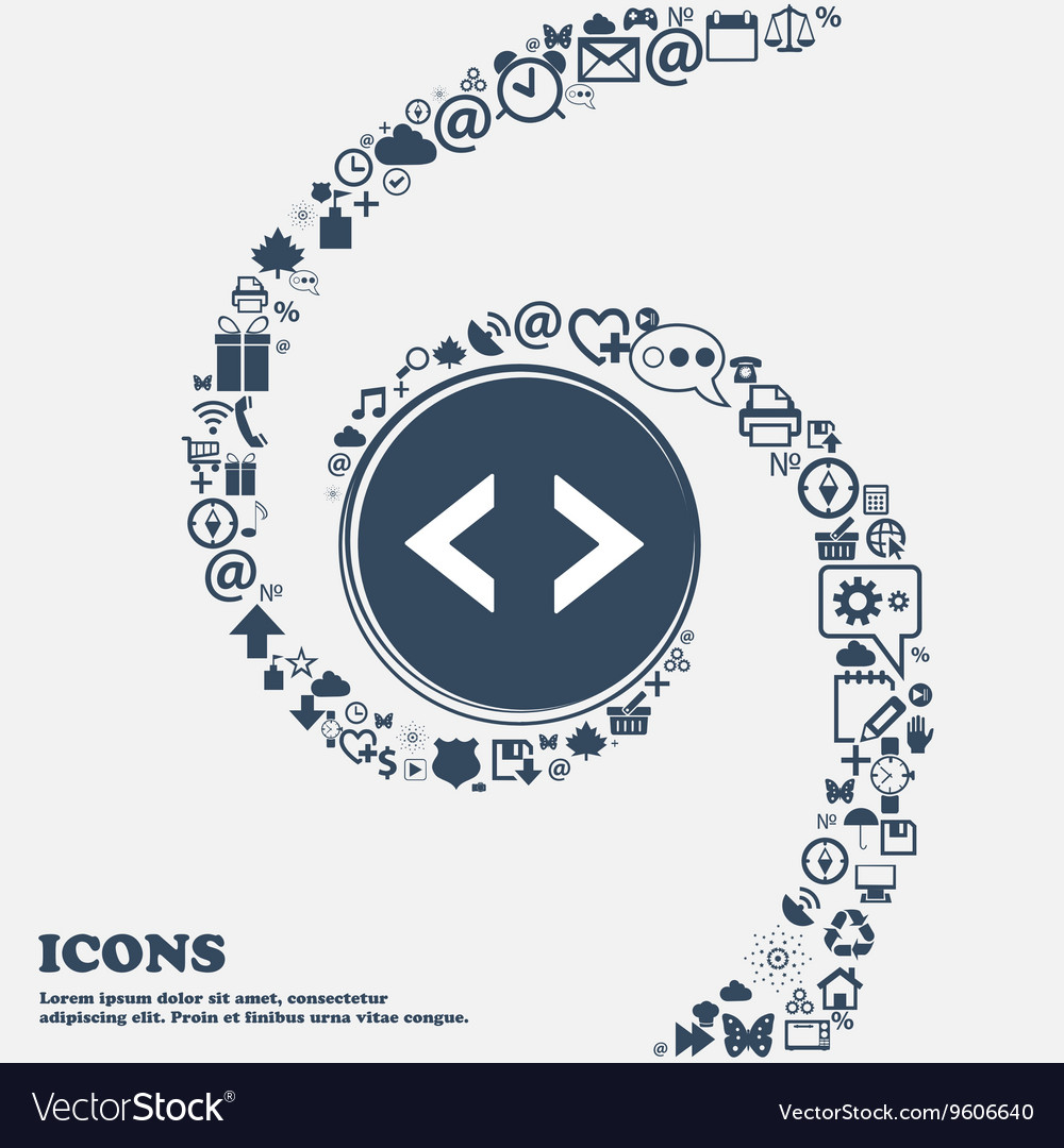 Codezeichen Symbol Programmierer Symbol in der Mitte