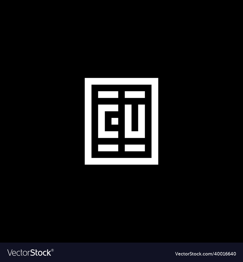 Cu initial logo with square rectangular shape