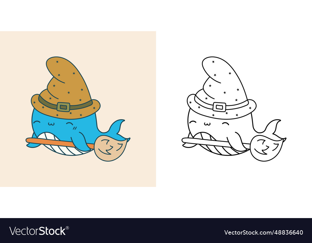 Cute halloweenwhale clipart and black