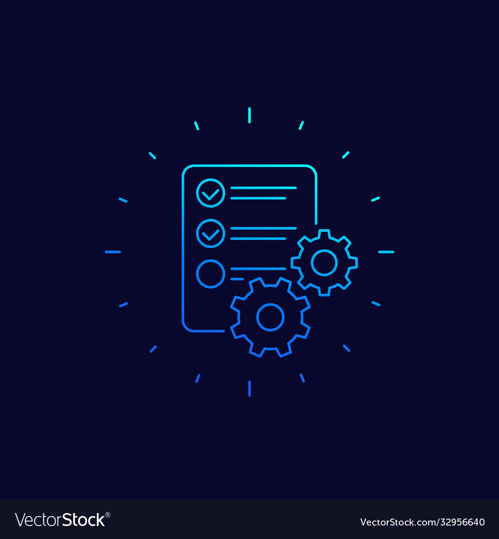 Data processing icon linear