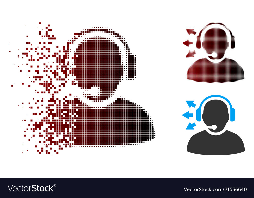 Decomposed pixel halftone operator answer speech vector image Decomposed pixel halftone operator answer speech