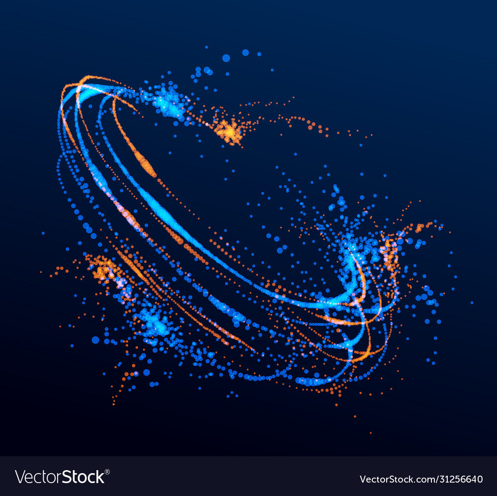 Dotted particle whirl flowing abstract background vector image Dotted particle whirl flowing abstract background