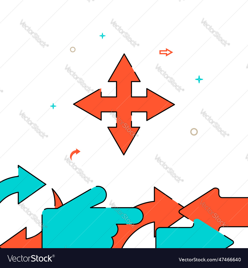 Expand arrow fullscreen filled line icon simple vector image Expand arrow fullscreen filled line icon simple