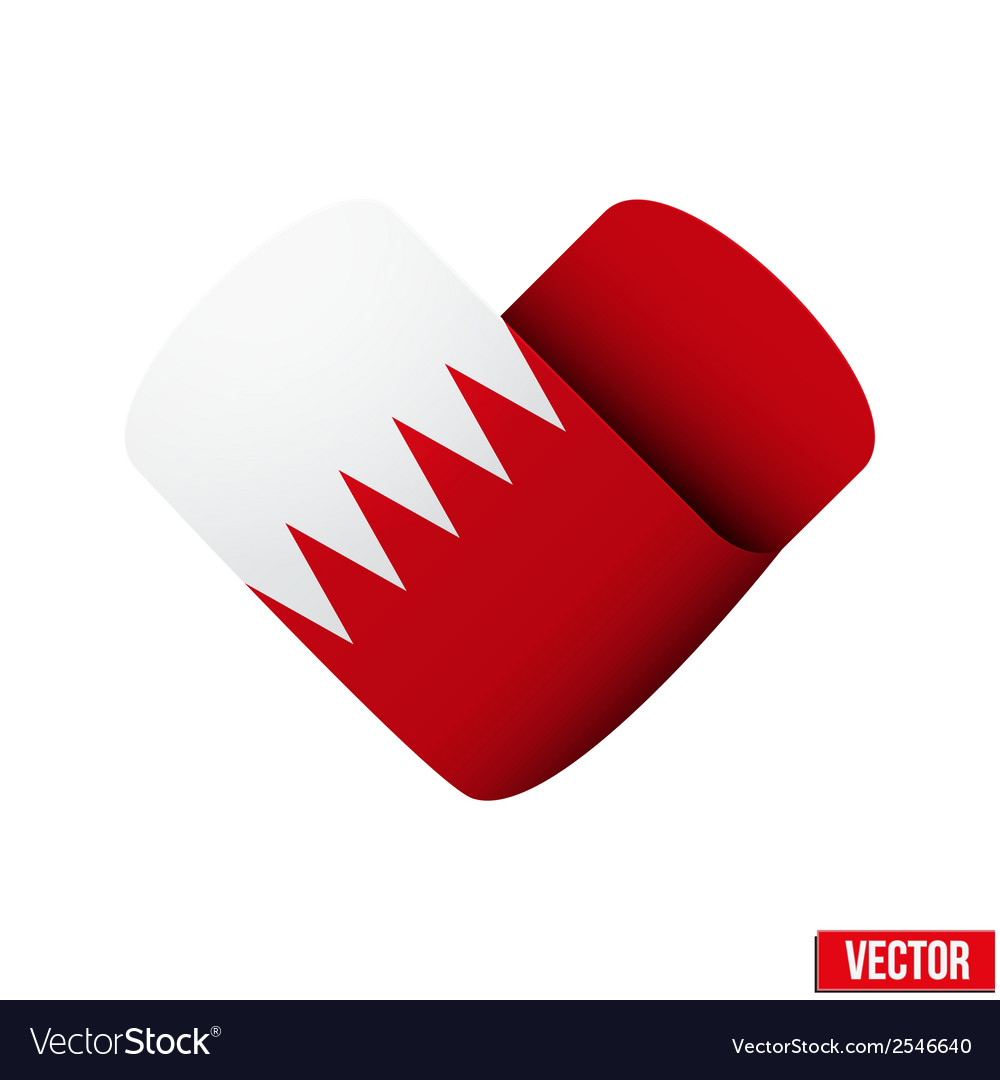 Flag icon in the form of heart i love bahrain