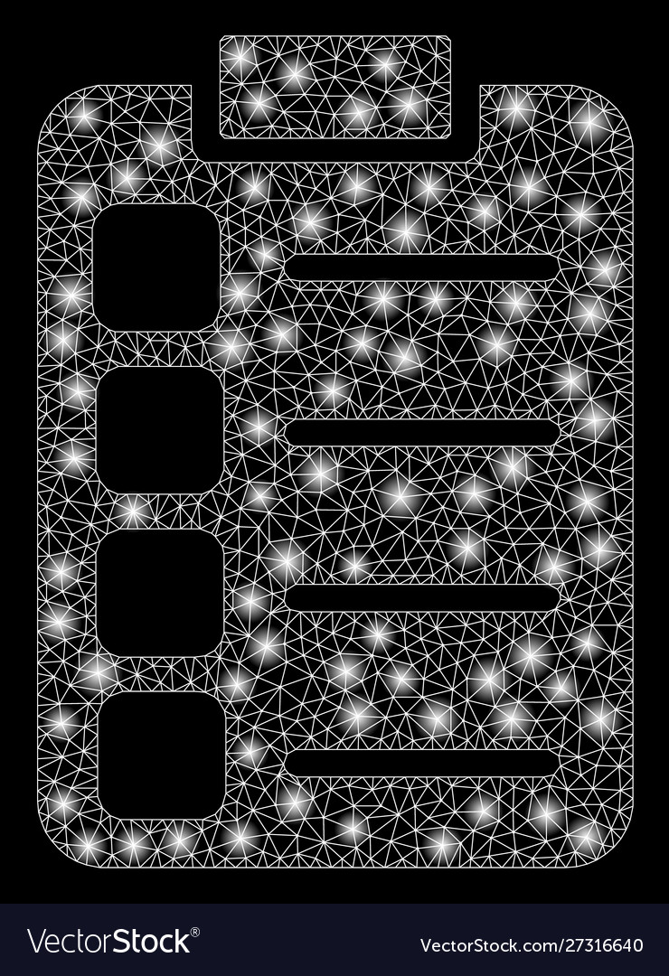 Glowing mesh network tasks with flare spots vector image Glowing mesh network tasks with flare spots