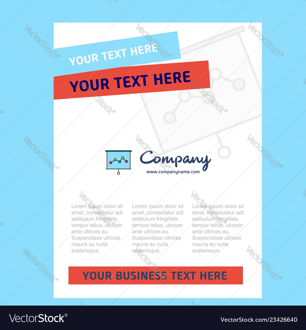 Graph chart title page design for company profile Vector Image