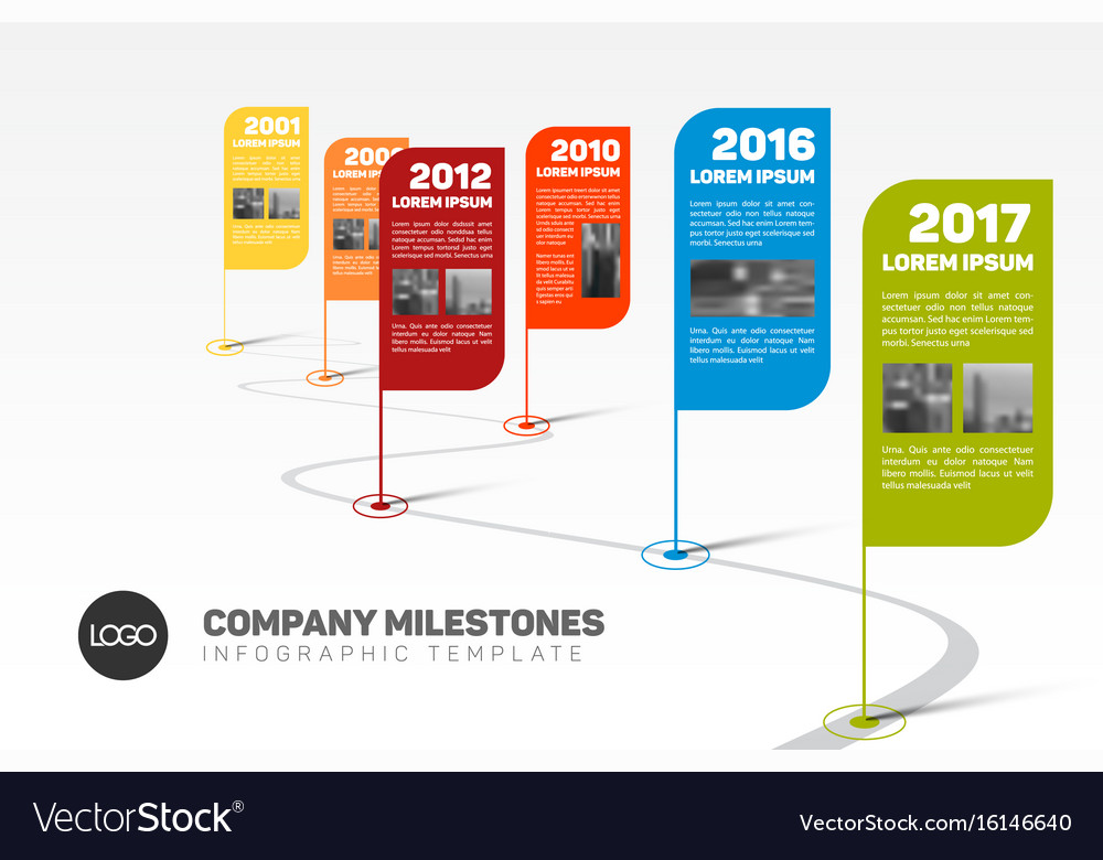 Infographic company milestones timeline template Vector Image