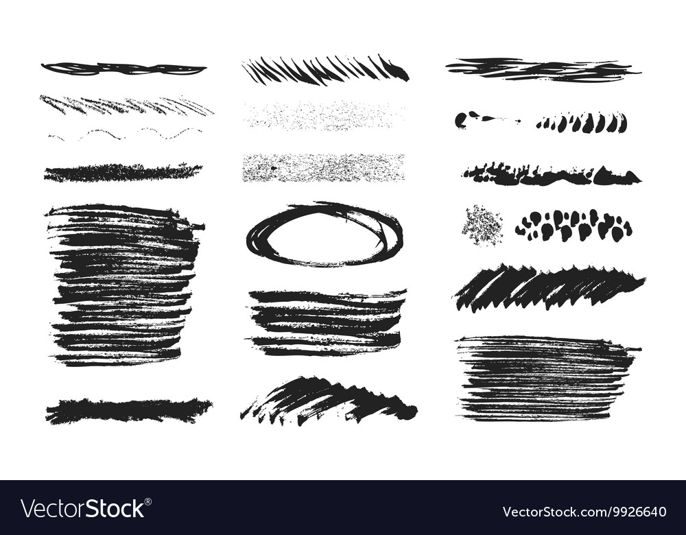 Isolated shapes set of black grunge