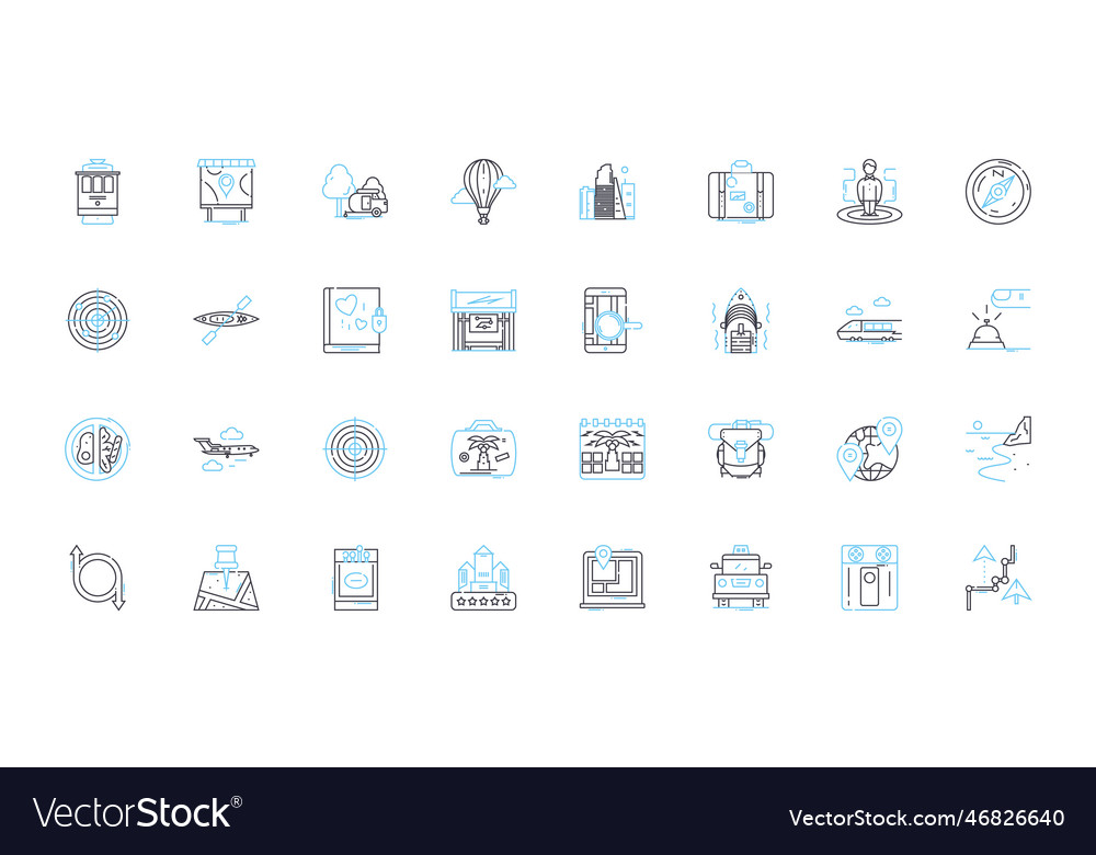 Joy and happiness linear icons set bliss elation Vector Image