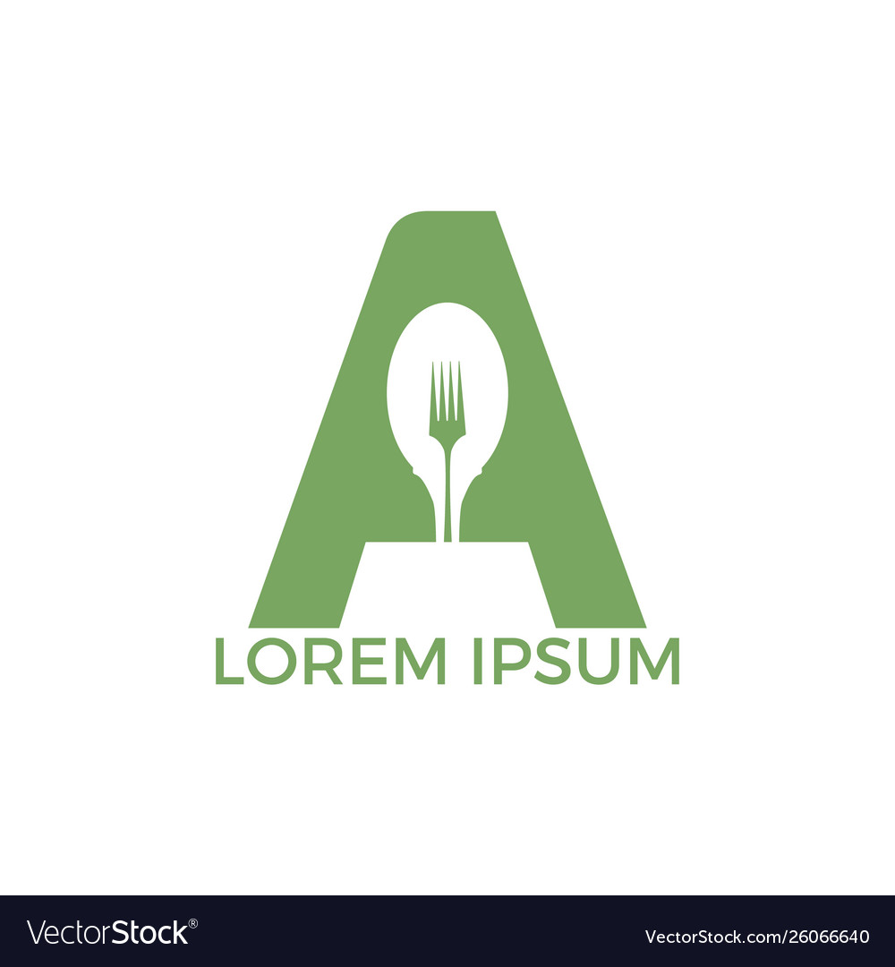 Letter a food logo template
