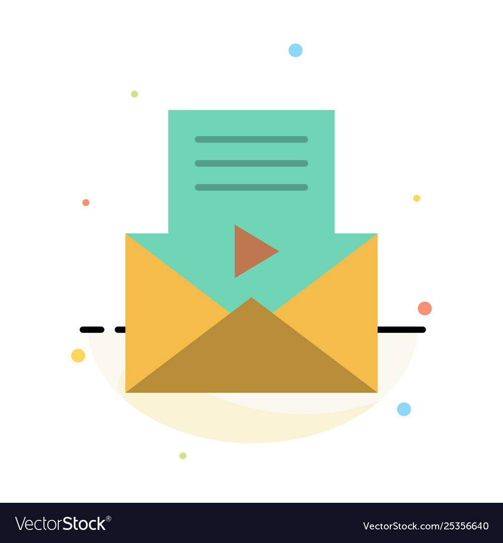 Mail message sms video player abstract flat color vector image Mail message sms video player abstract flat color