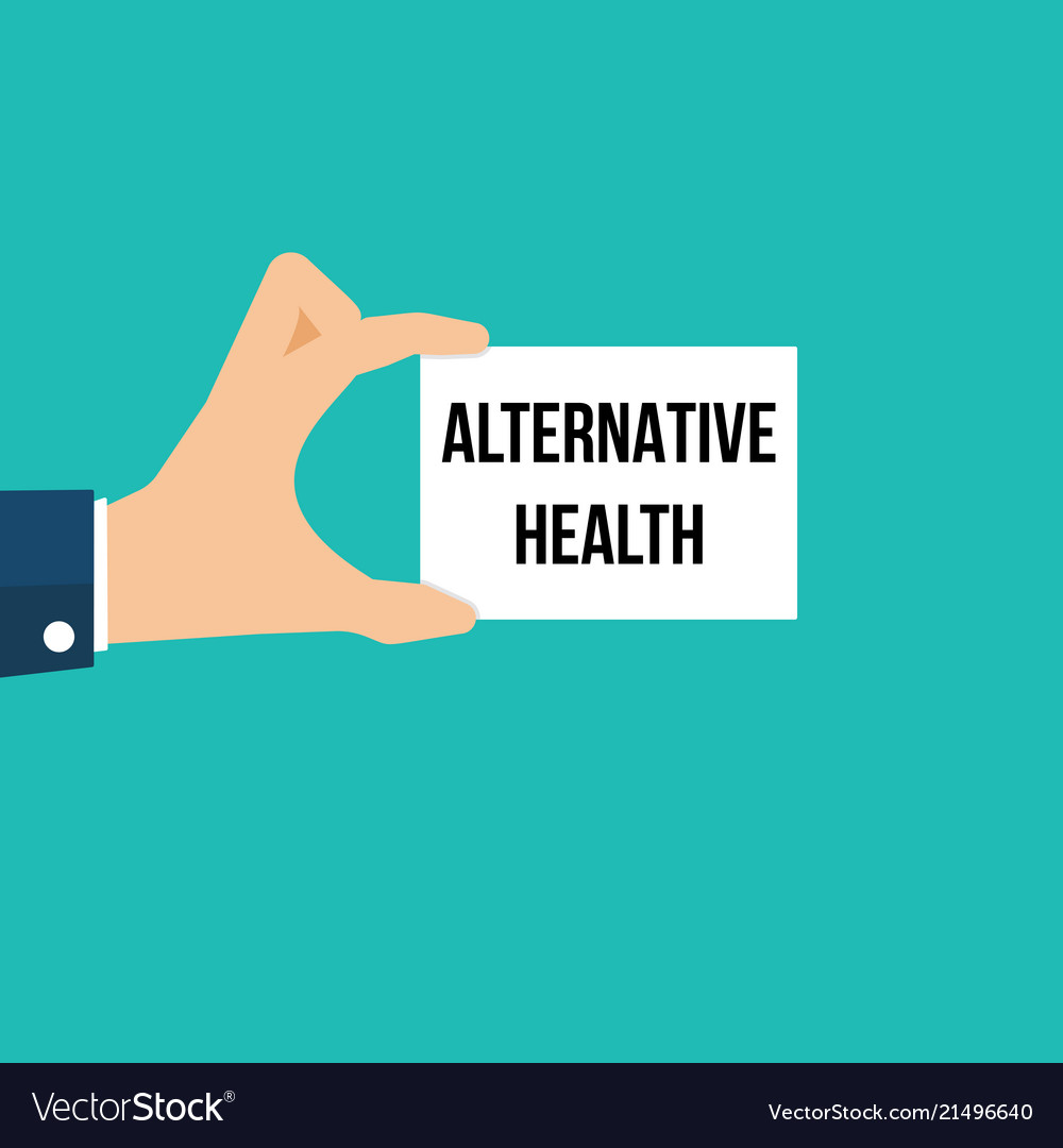 Man showing paper alternative health text