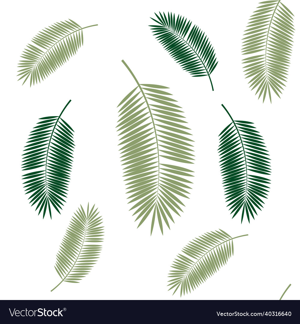Palm leaf seamless pattern background vector image Palm leaf seamless pattern background