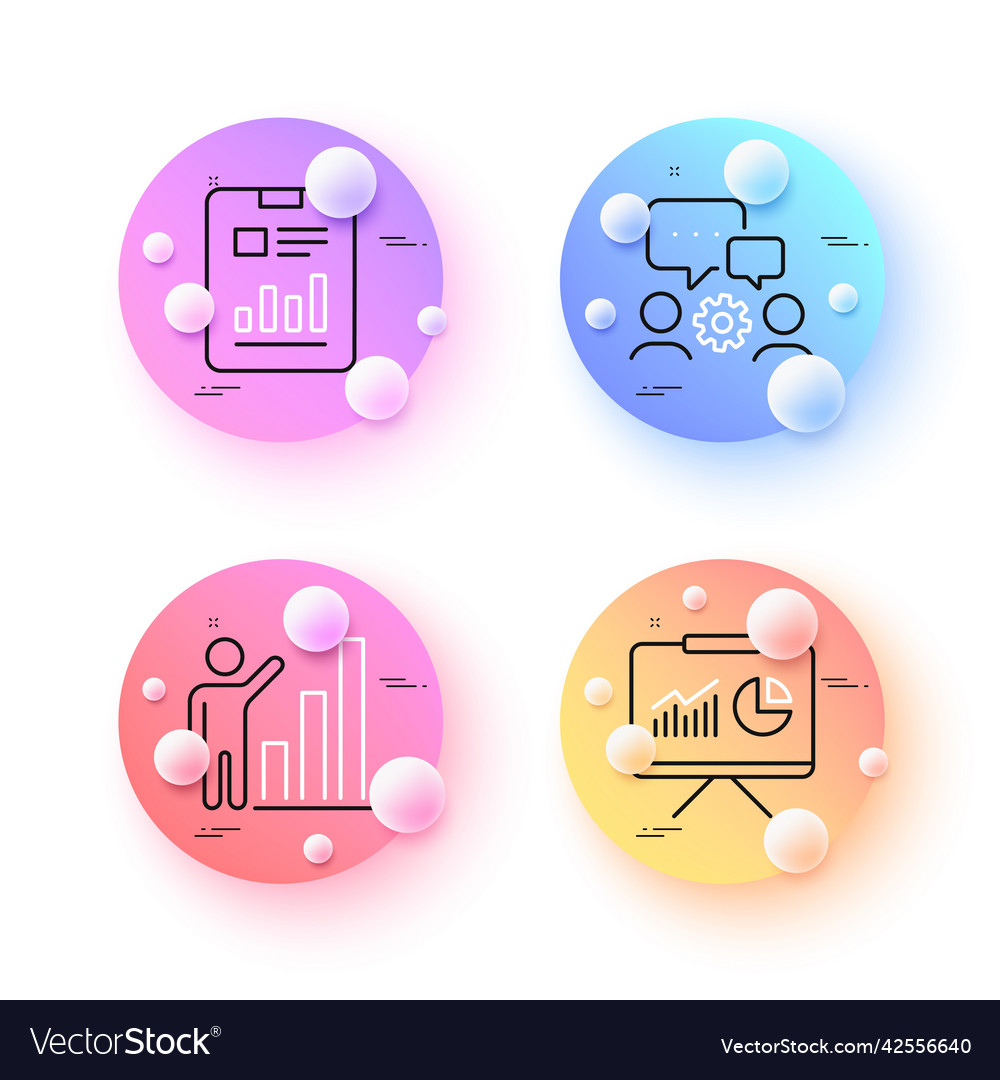 Presentation graph chart and engineering team vector image Presentation graph chart and engineering team