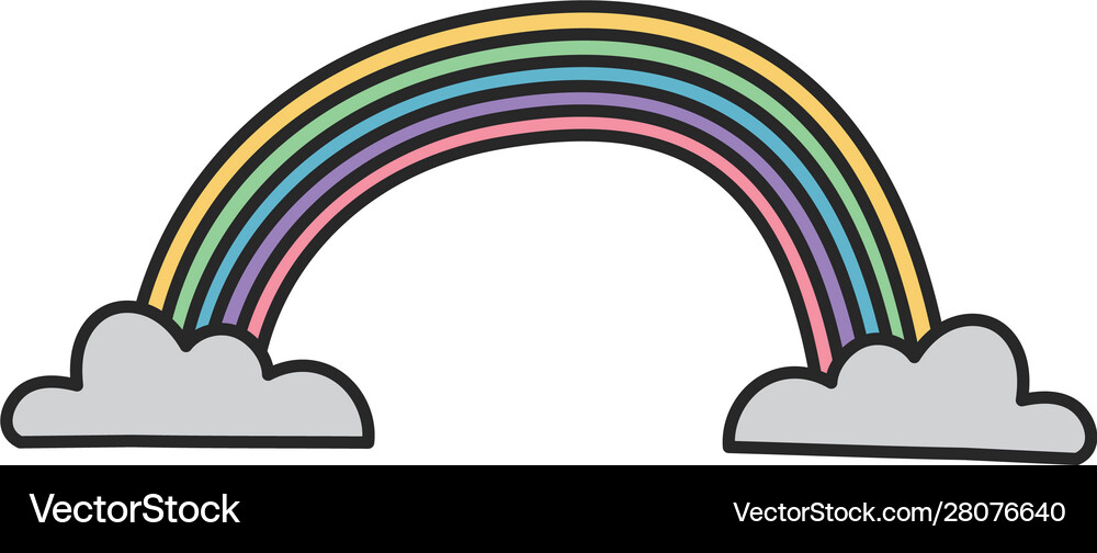Rainbow with clouds design Royalty Free Vector Image