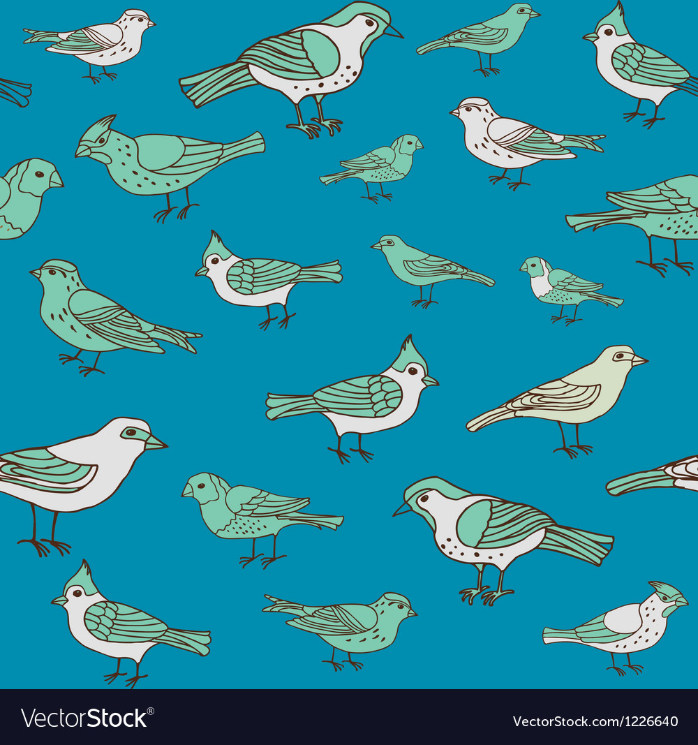 Seamless Vintage Background With Birds Royalty Free Vector