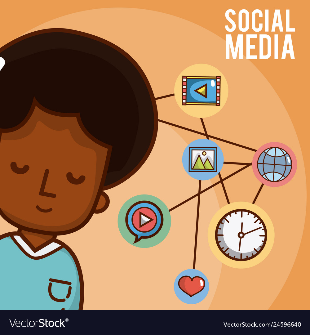 Social media cartoons Royalty Free Vector Image