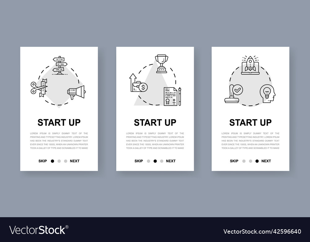 Start up mobile app screens time management idea vector image Start up mobile app screens time management idea