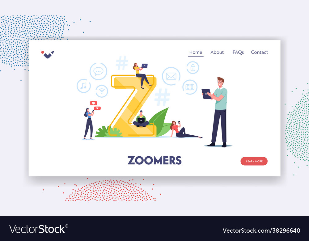 Zoomers landing page template generation z