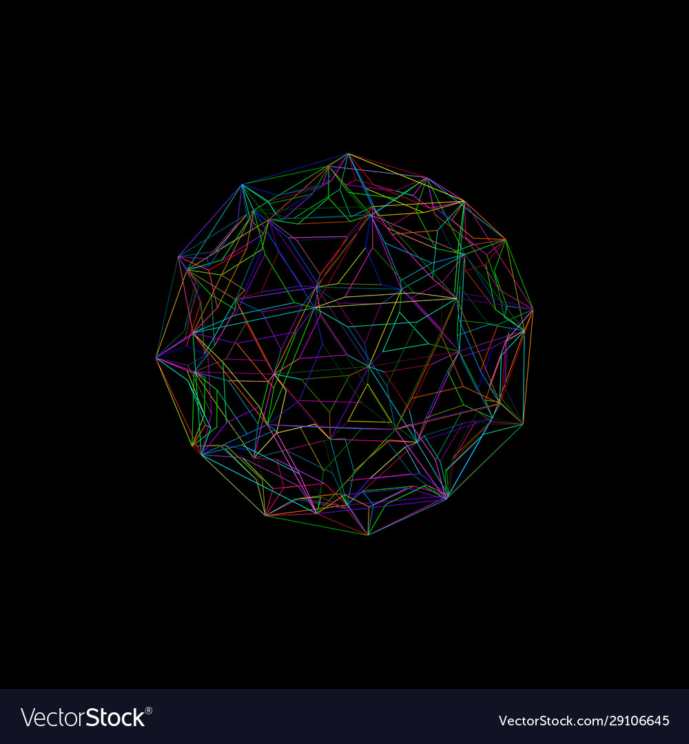 3d framework sphere from lines technology style