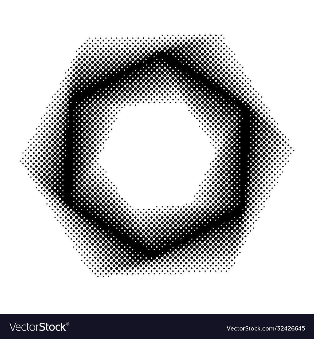 Abstract hexagon halftone pattern collection vector image Abstract hexagon halftone pattern collection
