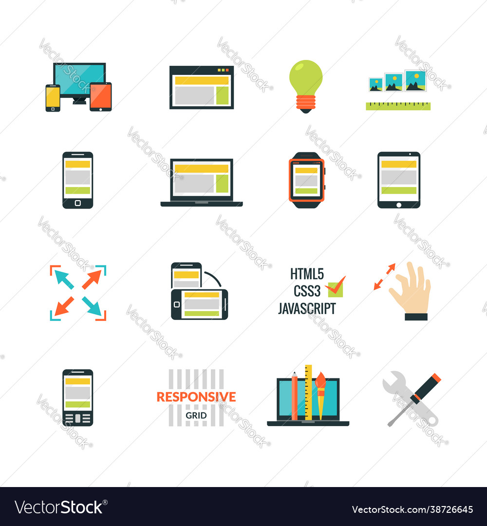 Adaptive responsive web design vector image Adaptive responsive web design