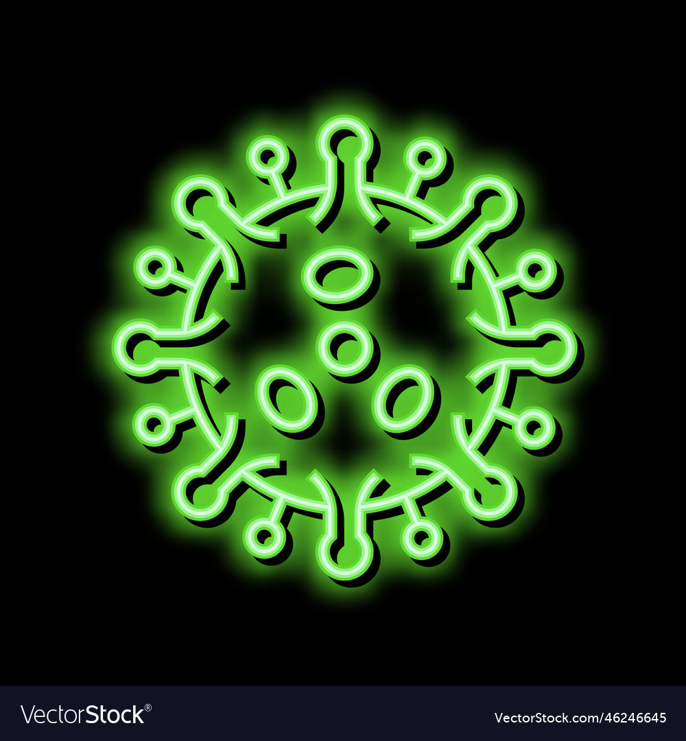Antibodies attacking virus neon glow icon