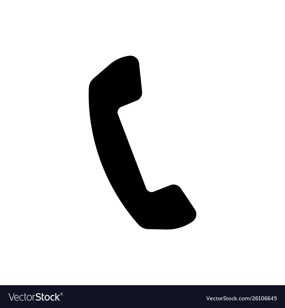 Black telephone handset icon isolated on white vector image Black telephone handset icon isolated on white