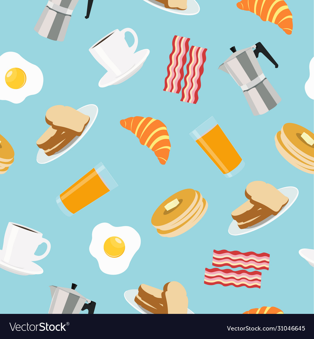 Breakfast pattern Vector Image Breakfast pattern