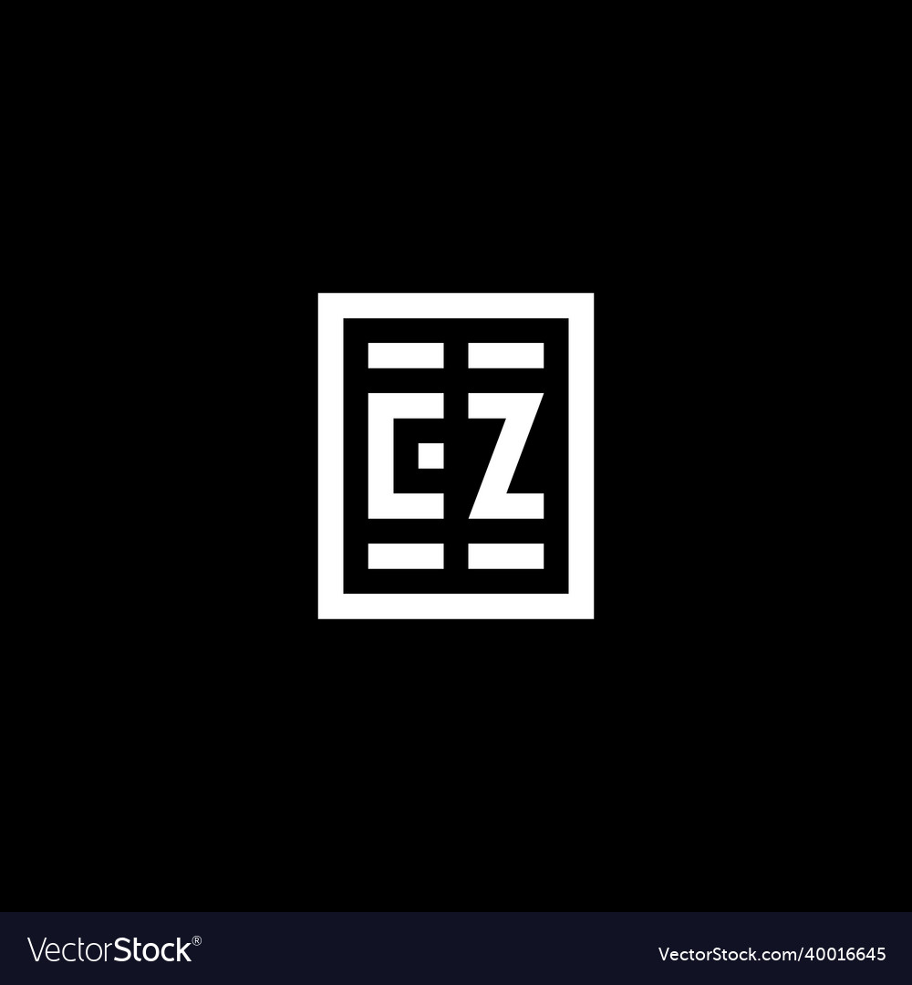 Cz initial logo with square rectangular shape