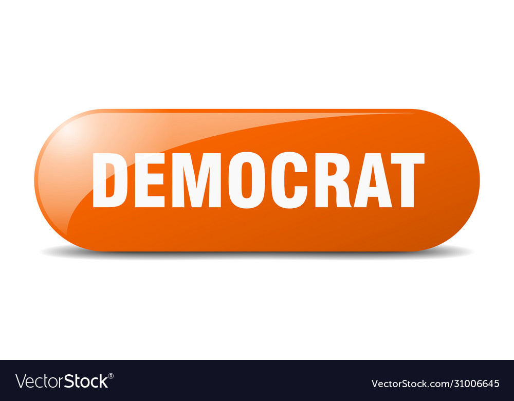 Democrat button sign key push vector image Democrat button sign key push