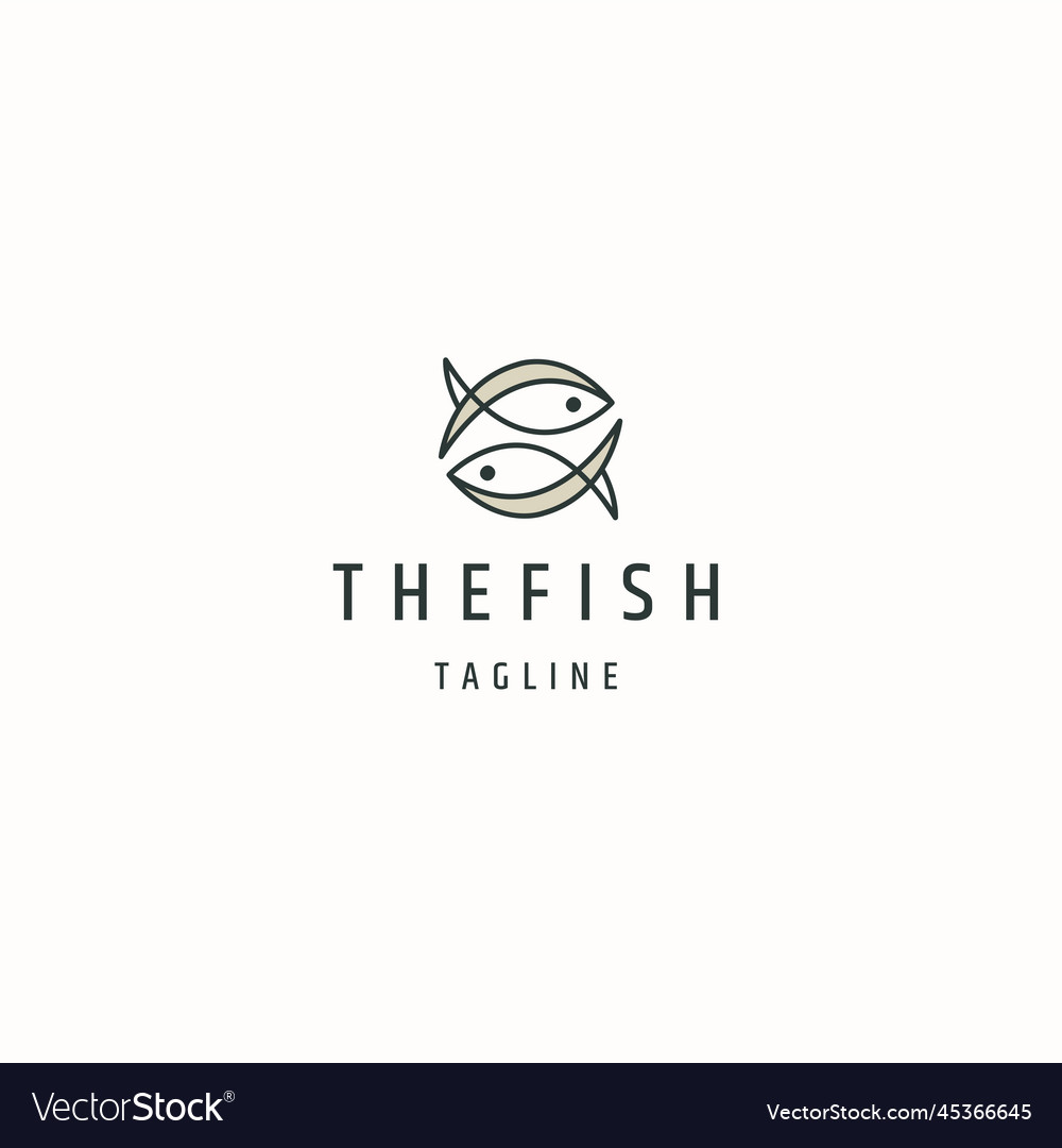 Fish logo icon design template flat vector image Fish logo icon design template flat