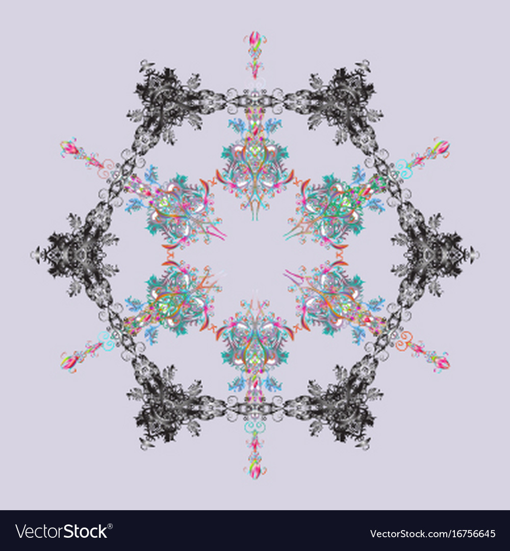 Flat design with abstract snowflakes isolated
