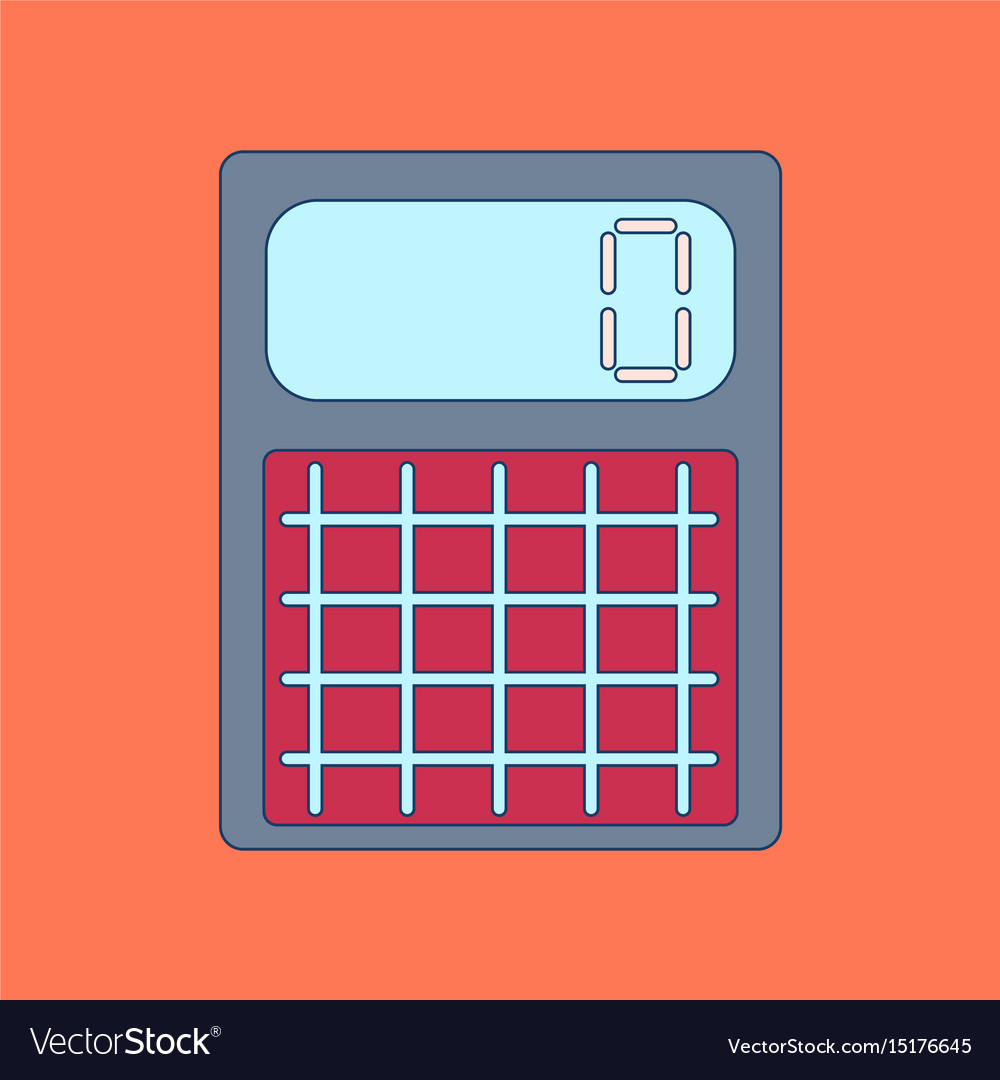 Flat icon with thin lines calculator