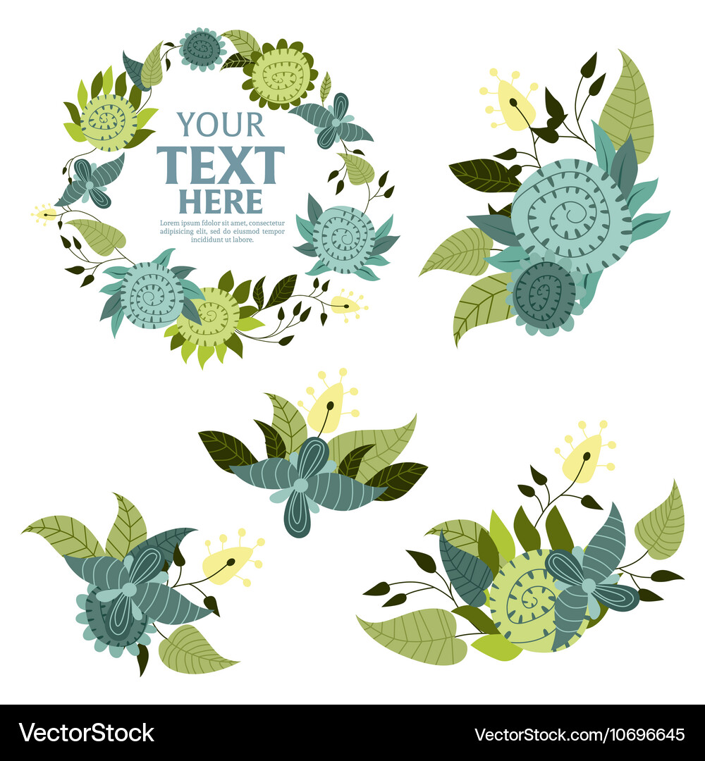 Flower wreath background Royalty Free Vector Image