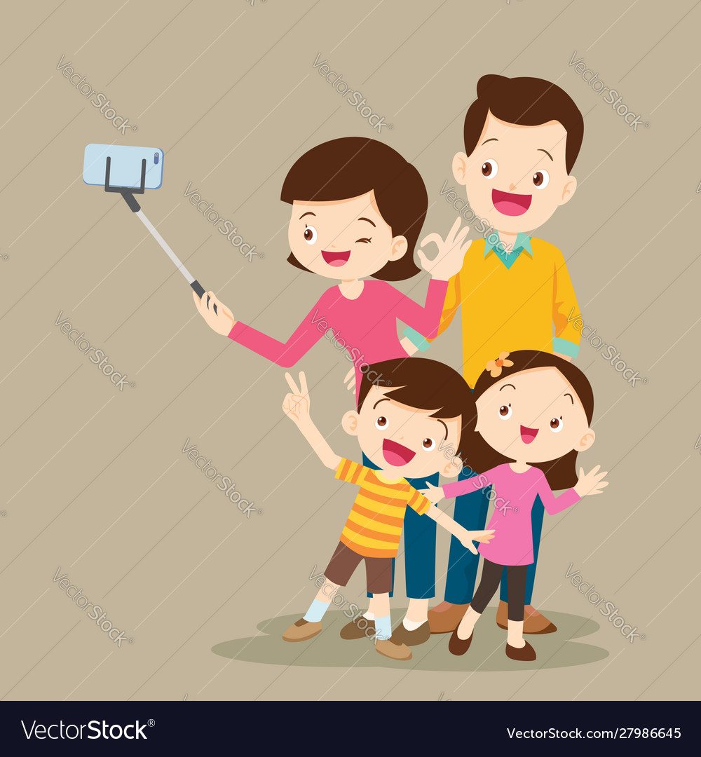 People group selfie friendly guy makes Royalty Free Vector