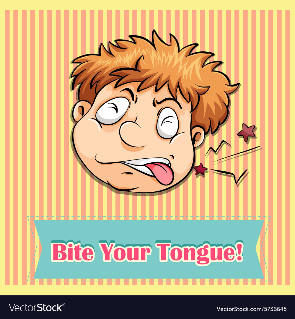 idiom-bite-your-tongue-royalty-free-vector-image