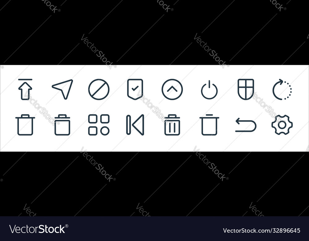 Interface line icons linear set quality vector image Interface line icons linear set quality