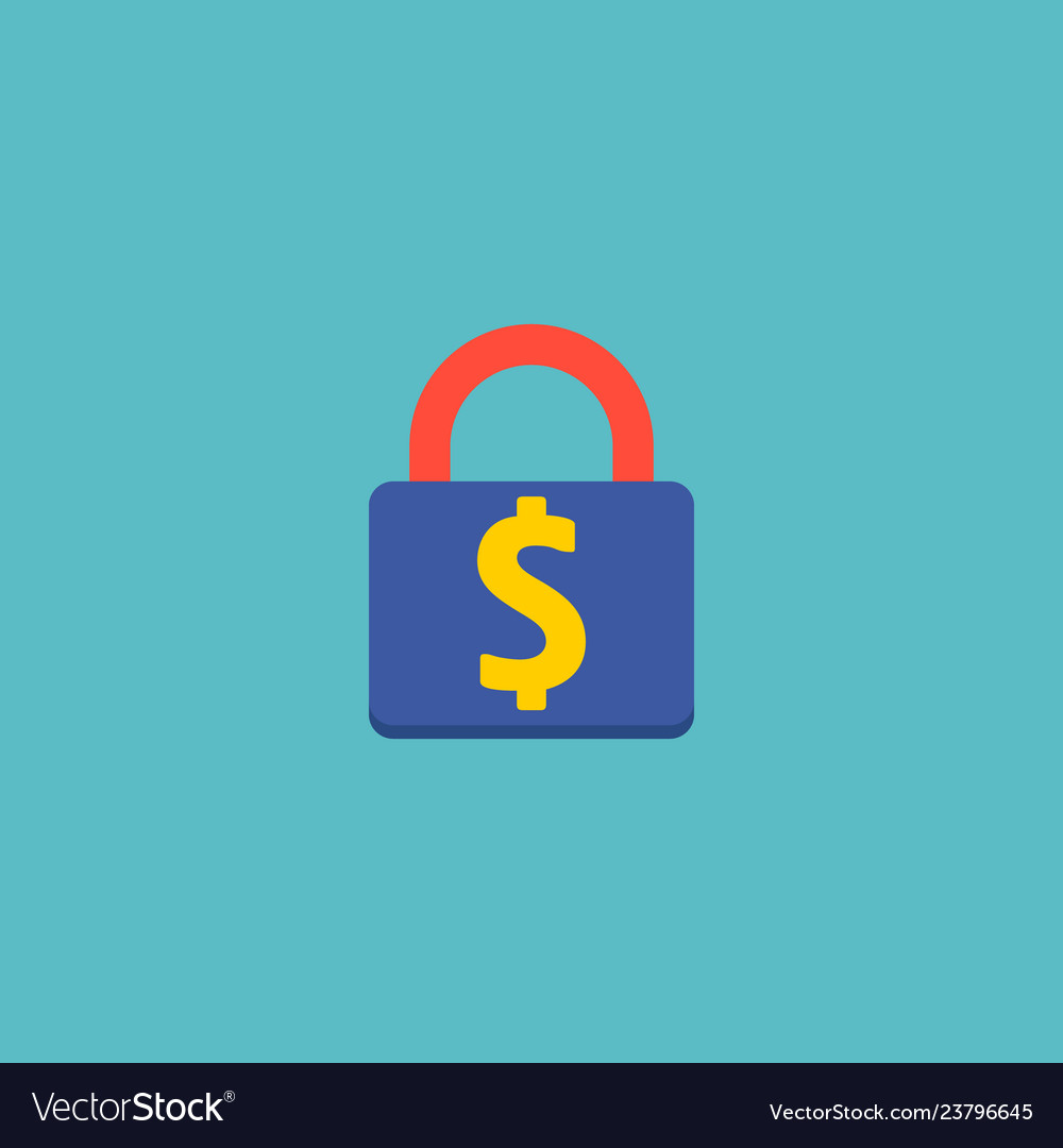 Lock icon flat element vector image Lock icon flat element