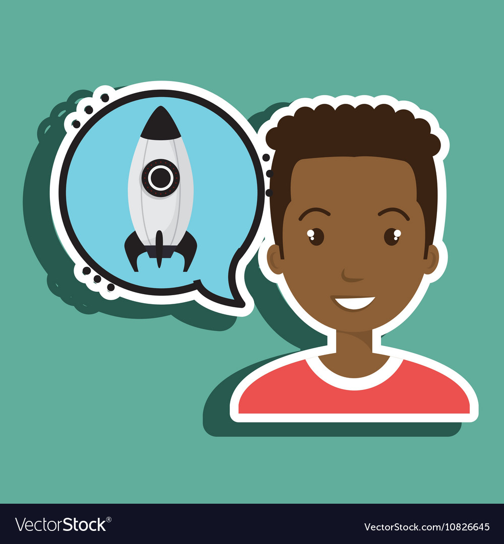 Man thinking creating bubble