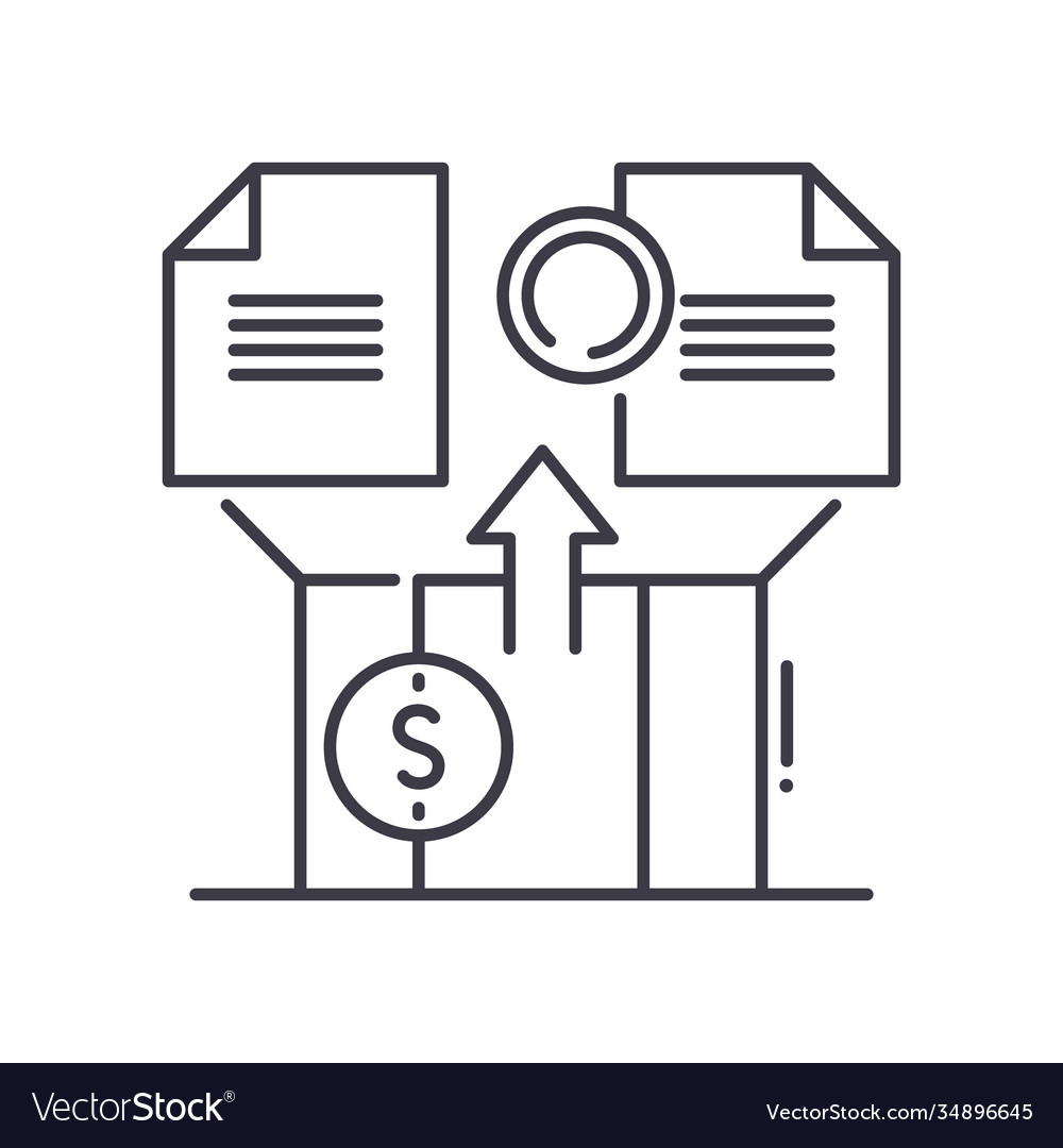 Project revenue icon linear isolated Royalty Free Vector