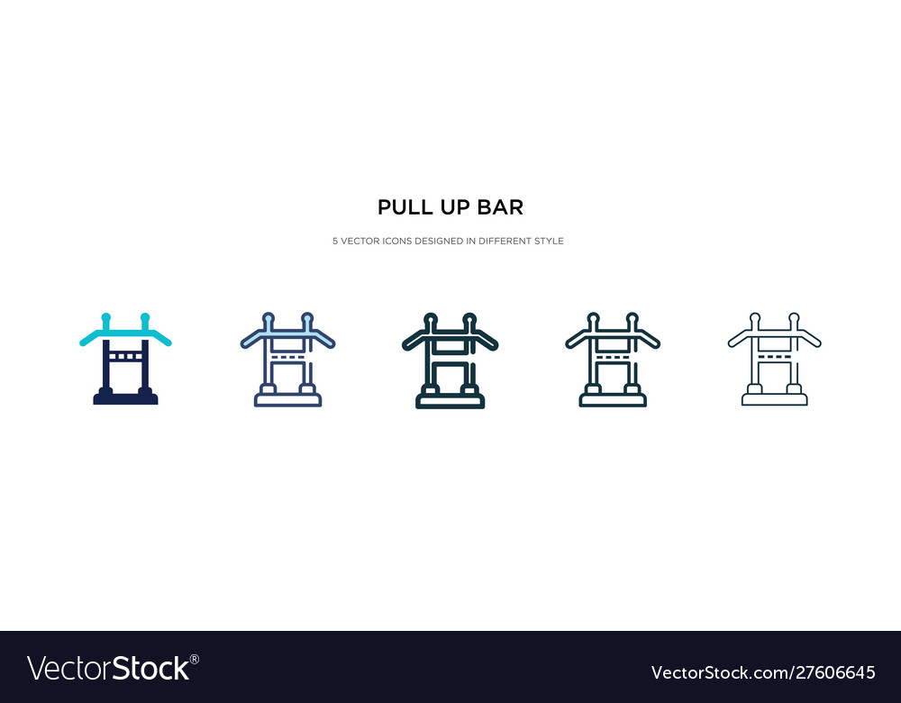 Pull up bar icon in different style two colored