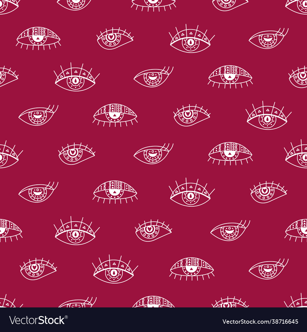 Seamless pattern with boho eyes bohemian vector image Seamless pattern with boho eyes bohemian