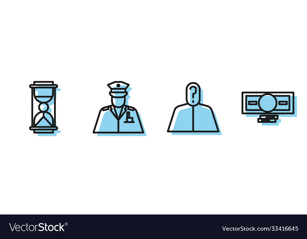 Set line anonymous with question mark old vector image Set line anonymous with question mark old