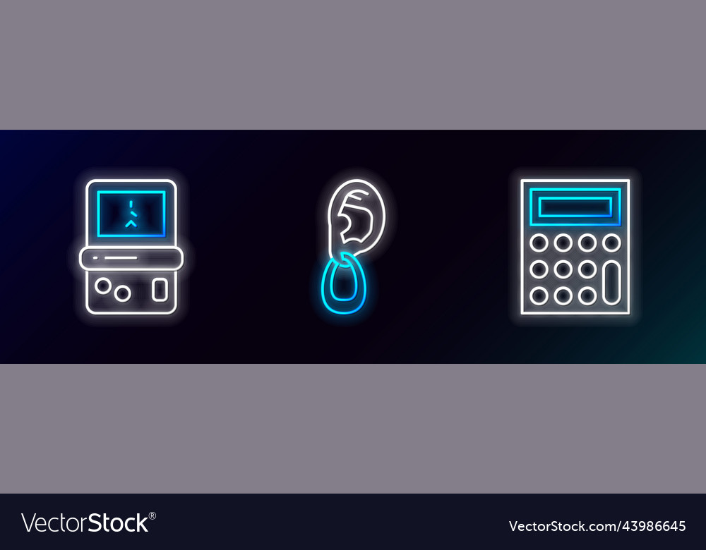 Set line calculator tetris and ear with earring